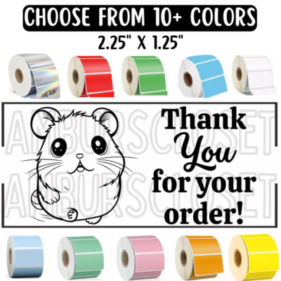50 THANK YOU FOR YOUR ORDER STICKERS 2.25'' LABELS SEALS SCRATCH RESISTANT
