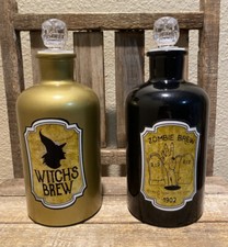 Halloween Potion Bottles Set Of 2, Witch  s Brew  Zombie Brew Potion Bottles