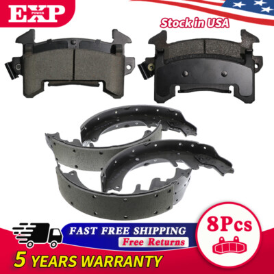 Front Rear Ceramic Brake Pads & Drum Shoe Kit For Chevrolet S10 GMC Sonoma