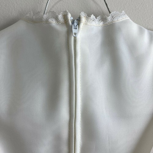 Child's Vintage 80's First Communion Dress Formal Lace Off White Ivory - Picture 8 of 9