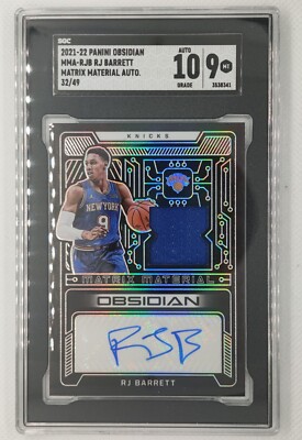 2021-22 Panini Obsidian RJ BARRETT /49 Patch Auto Matrix Material 