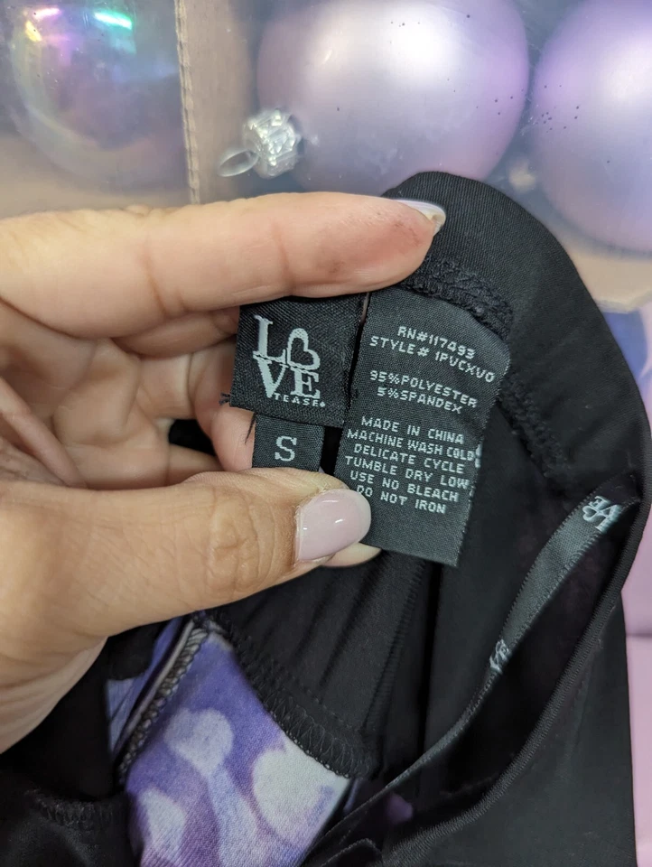 Love тизер размер маленький фиолетовый / черный с бретелью через шею макси платье акварель цветочный узор - Изображение 3 из 4