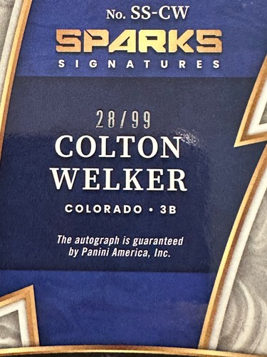 2022 Panini Select COLTON WELKER Sparks Signatures Holo Prizm /99 AUTO RC - Picture 2 of 5