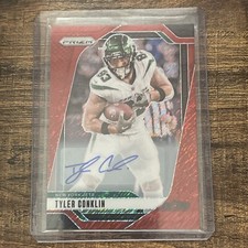 2024 Panini Prizm Football - Tyler Conklin Red Shimmer Auto /35 Jets FOTL