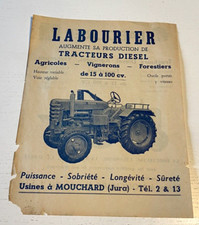 Feuillet Publicitaire Tracteurs Diesel LABOURIER à Mouchard Jura.