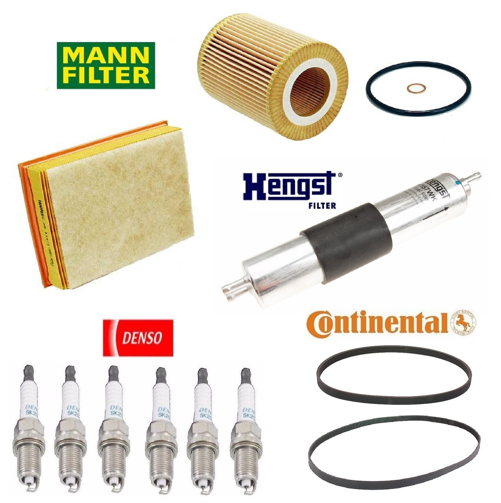 Tune Up Kit Air Oil Filter Spark Plugs Belts for BMW 330Ci E46 2001
