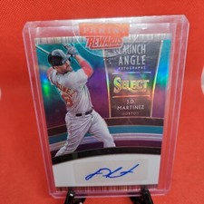 2020 Panini Select Launch Angle Autographs Green Pur Prizm /25 jd  Martinez Auto