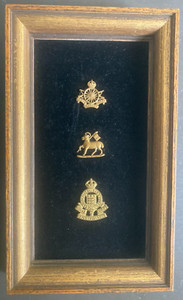 WWI/WWII British Military Badge Collection (3x)  framed on Black Velvet Display