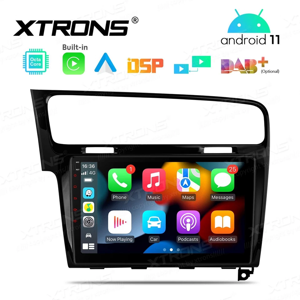 AUTORADIO ANDROID 11 GOLF 7 10 POLLICI STEREO AUTO NAVI GPS WIFI COMANDI VOLANTE - Immagine 4 di 4