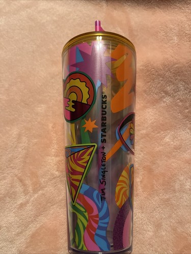 NEW Starbucks Cold Cup Tumbler 24 oz Venti Tim Singleton Pride Summer 2023 - Picture 2 of 10