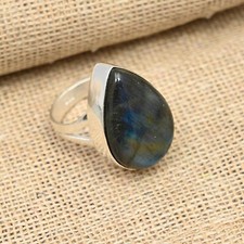 Amazing Labradorite Gemstone Handmade 925 Sterling Silver Ring Jewelry