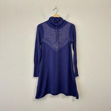 PRANA Coco Hoodie Dress Womens Sz S Purple Long Sleeve A-Line Sweatshirt Outdoor