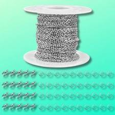 33 Feet Stainless Steel Jewelry Chains for Jewelry Making Silver Chain Roll