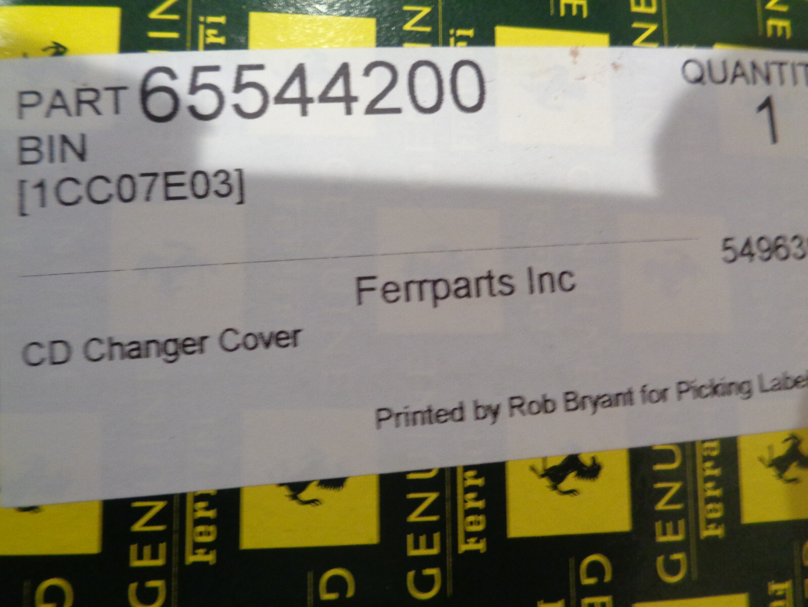 Ferrari 360 Challenge Stradale - CD Changer Cover  - P/N 65544200