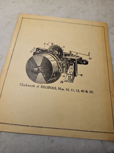 Antico carillon REGINA ISTRUZIONI originale 1906 per nn. 10, 11, 13, 40 e 50 - Foto 4 di 9