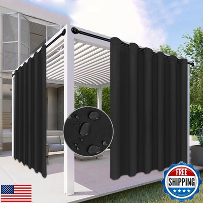 Easy-Going 100% Waterproof Outdoor Curtains Windproof Weatherproof Porch Curt