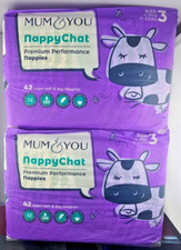 Mum  You Nappychat Premium Performance Eco Diapers, Size 3 84 Diapers 