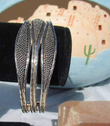 Sterling silver 925 Michael Dawkins cuff bracelet modernist pebble - Picture 2 of 5