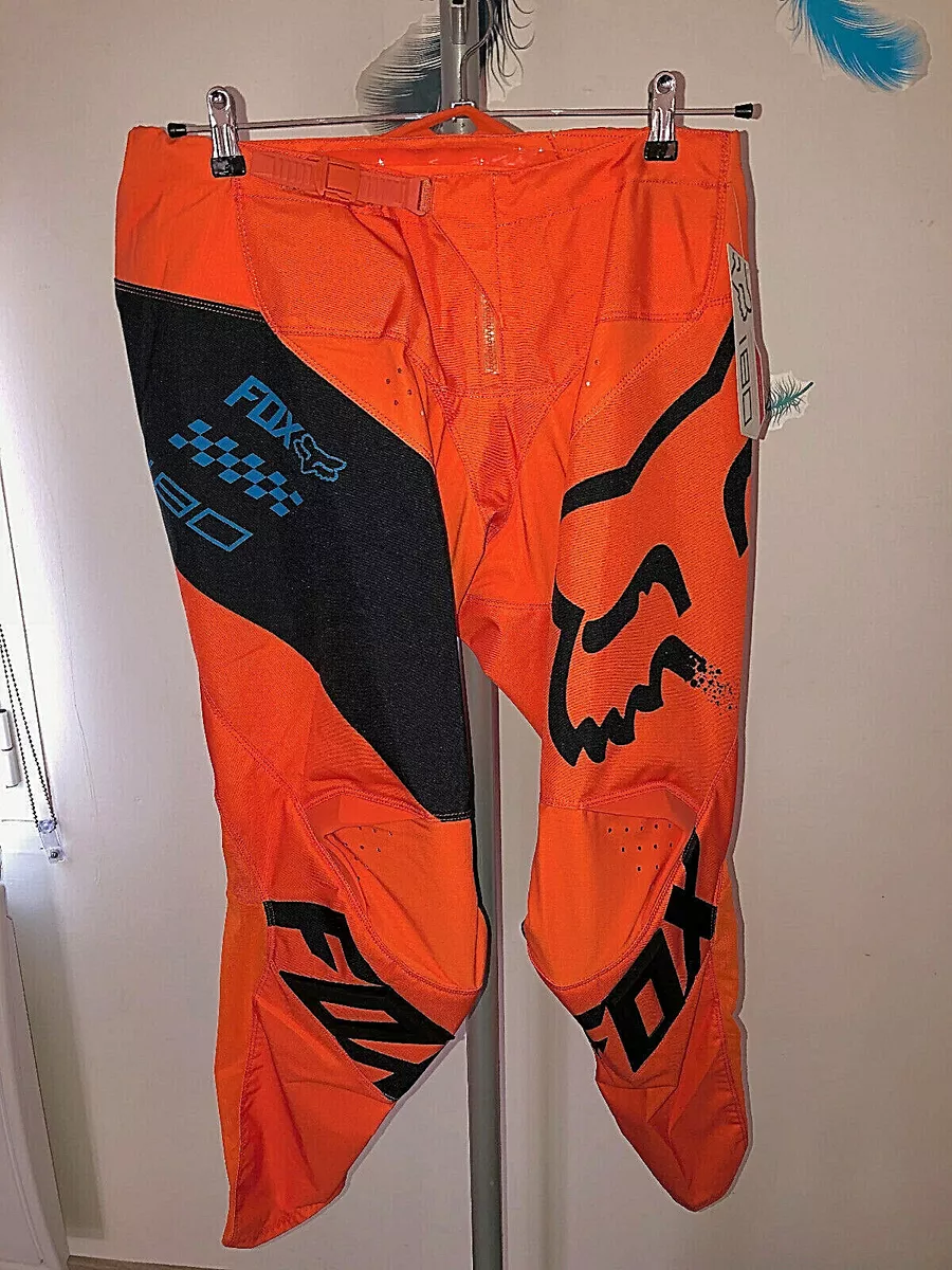 Pantaloni Motocross Arancione Uomo Fox 180 Taglia 36 US (XL