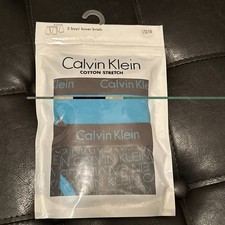 Brand New Calvin Klein 2 Pack Boys Boxer Briefs Size L 12/14 Cotton Stretch