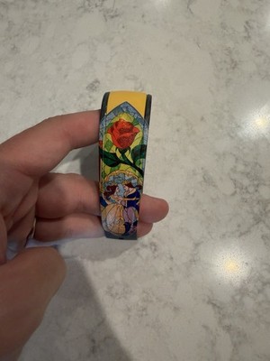 Disney Magic Band Beauty And The Beast Stained Glass Yellow *LINKED Rare 2021