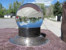 CRYSTAL BALL 3 Inch/80mm Crystal Clear Glass SPHERE With Silver Metal Base