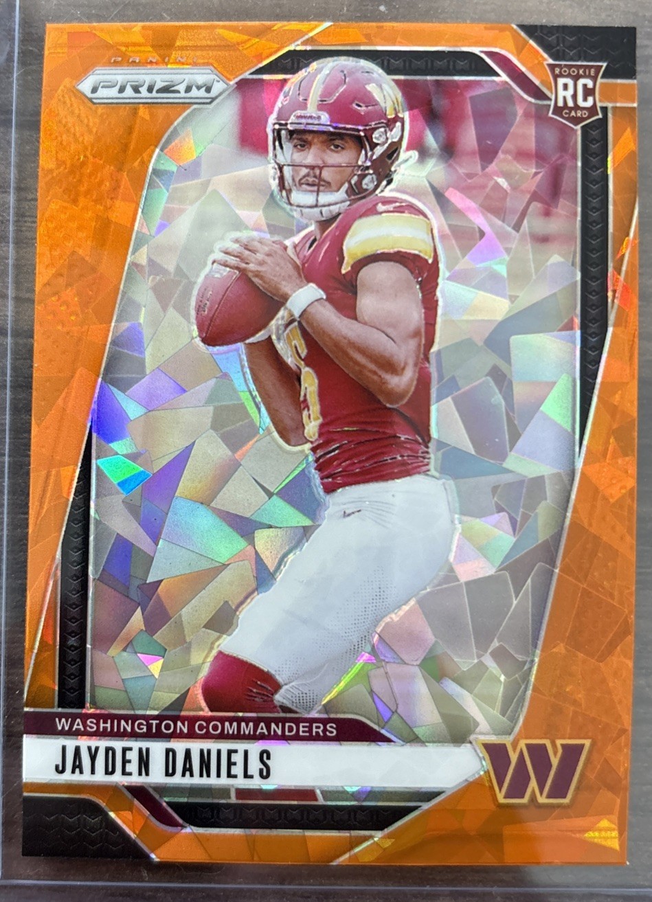 Jayden Daniels #347 - 2024 Prizm Orange Cracked Ice Rookie RC