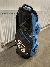 Titleist Staydry Golf Cart Bag 14 Way Divider with Rain Cover Blue