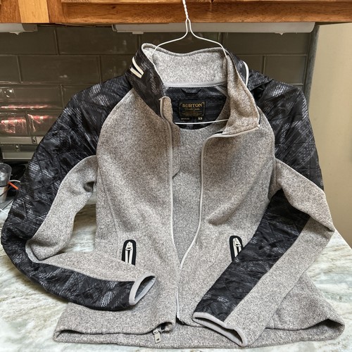 Burton Women's Size XS Hybrid Puffer Fleece Hooded Jacket Black Heather Gray - Picture 11 of 11