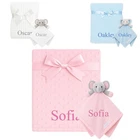Personalised Baby Elephant Comforter & Blanket Newborn Baby Gift Set Name Bundle