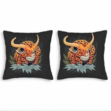 Set of 2 18x18in Throw Pillow Covers - Whimsical Design for Couch Bed Car Decor