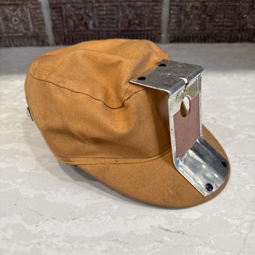 Vintage Canvas Bergmannsmütze Hut mit Karbid Lampenhalter Halterung