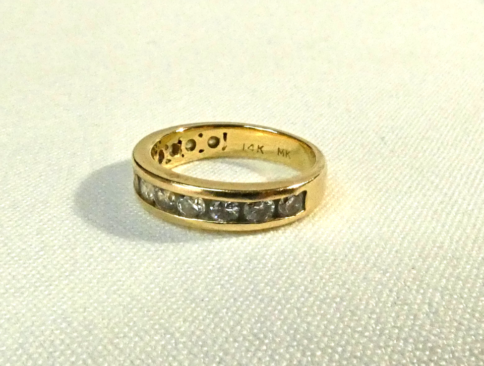 Vintage 14K Yellow Gold & Diamond? MK Band Ring ~ 3.3g Size 4.75 | eBay