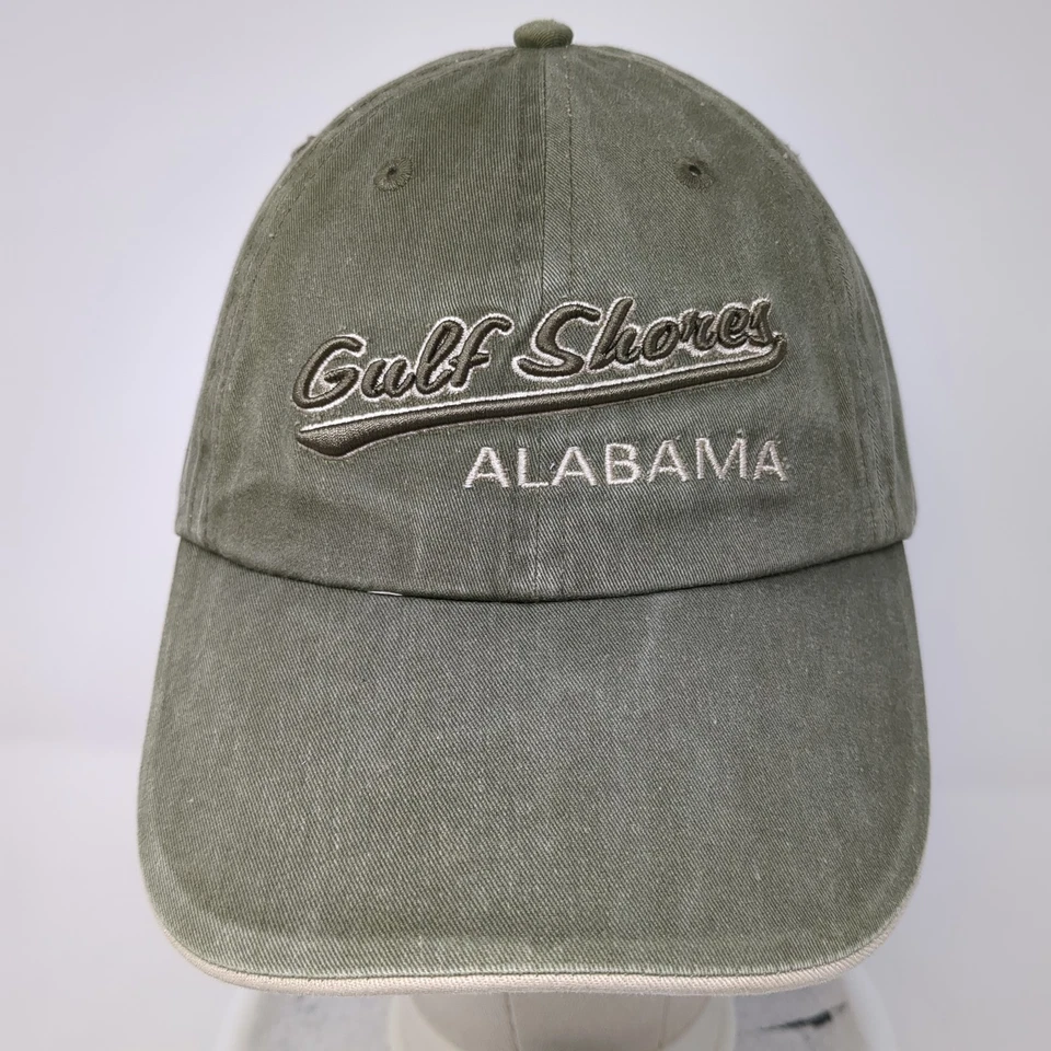 Gulf Shores Alabama Strapback Baseball Cap Green One Size Adjustable Embroidered - Image 2 of 4