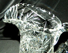 VINTAGE CUT GLASS PITCHER, BUZZ=STAR & FAN, 9" TALL, EX COND — photo 3