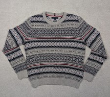 Tommy Hilfiger Fair Isle Cotton Wool Luxury Blend Crewneck Sweater Men's Large