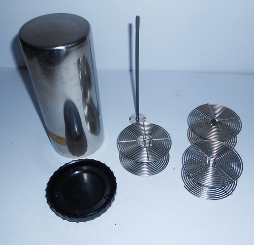 STAINLESS STEEL FILM DEVELOPING TANK AND 3 REEL SET "K" GERMANY