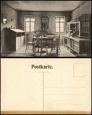 Ansichtskarte Weimar Goethe's Arbeitszimmer (Innenansicht) Goethe-Haus 1906