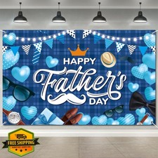 Happy Father's Day Banner Extra Large 70.9x45.3" Blue Backdrop