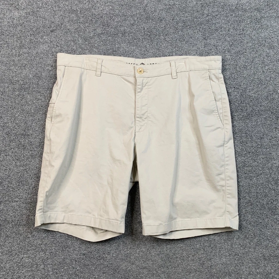 Joseph Abboud Shorts Mens 38 Beige Cotton Stretch Flat Front Chino Casual Golf - Image 2 of 4