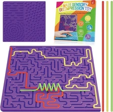 Sensory Activity Board,Double-Sided Design Fidget Toys for Calming, Stress,... 