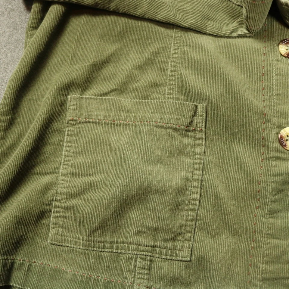 Chamarra Classic Elements Floral Paisley Bordada Pana Botón Verde 16 Foto 4 de 4