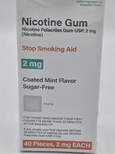 Rugby Nicotine Gum 2mg Coated Mint Flavor 40 Pieces Expires 7/2026