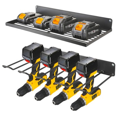 Power Tool Organizer Storage for Garage: Save Space With 2 Layers and 4 Drill...