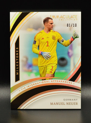 2022-23 Immaculate Milestones Gold 01/10 Manuel Neuer #17 Germany 114 Caps