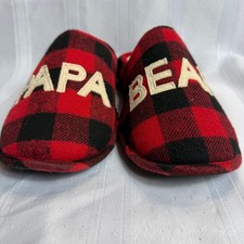 Papa Bear Dearfoams Slippers Men  s 11/12 Buffalo Plaid NWOT