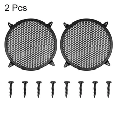 2pcs 12" Black Car Speaker Cover Plastic Mesh Woofer Subwoofer Grill Protector