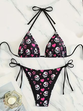 Pink Skull Bikini Set