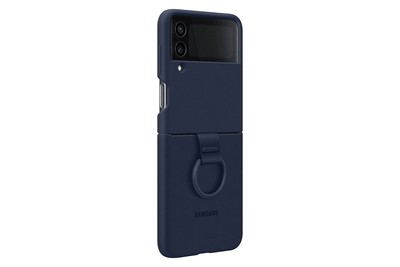 Samsung Silicone Cover with Ring für Galaxy Z Flip4 Navy Schutzhülle