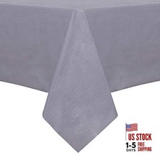 100 Waterproof Rectangle PVC Tablecloth - 54 x 54" x 78" Rectangular Grey